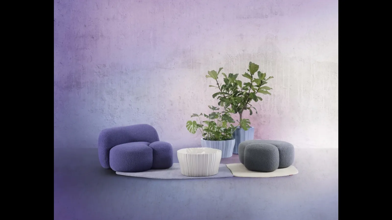 Pouf in tessuto Aaland di Kartell