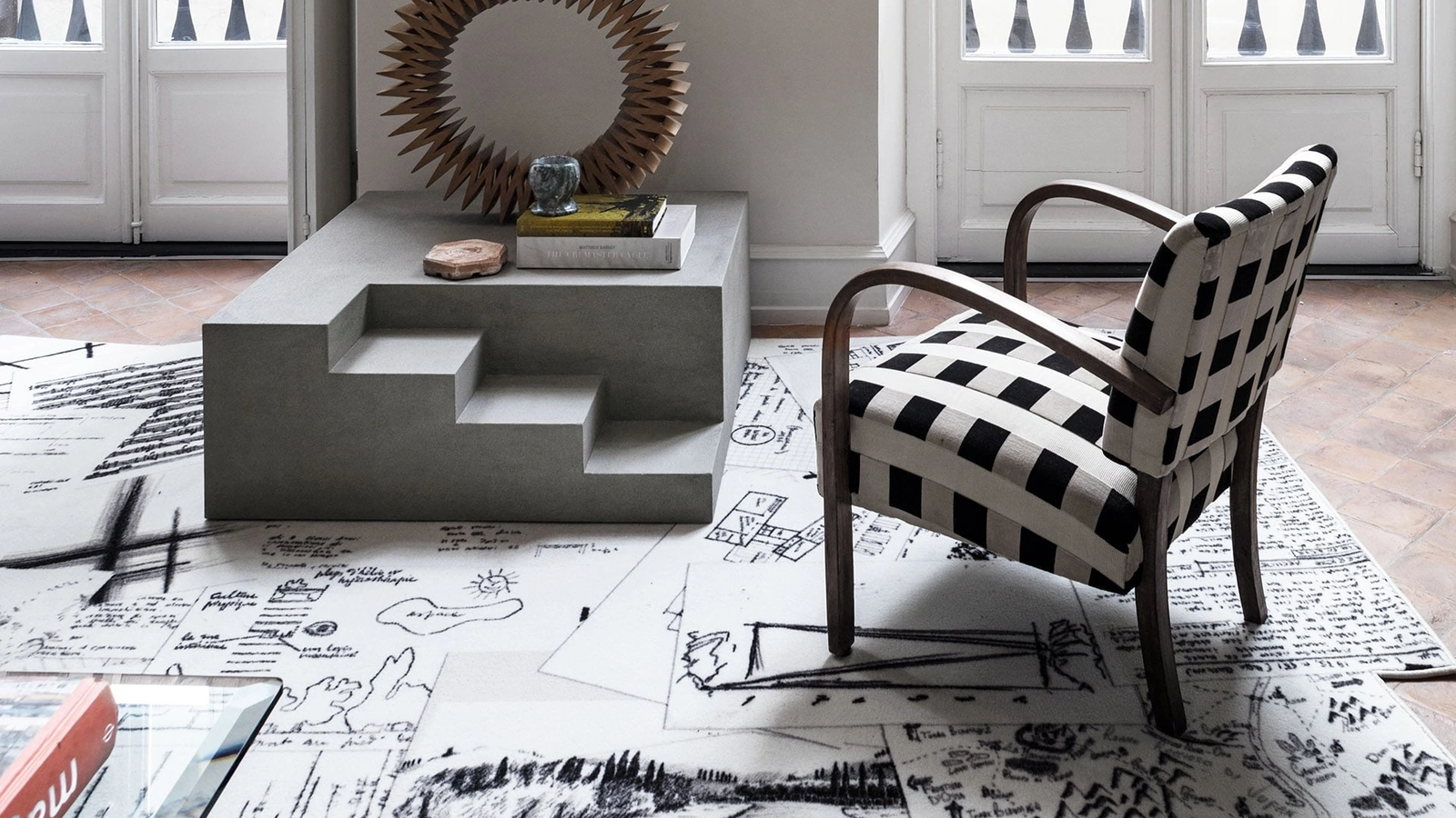 Tappeto effetto carta disegnata Appunti di Mogg