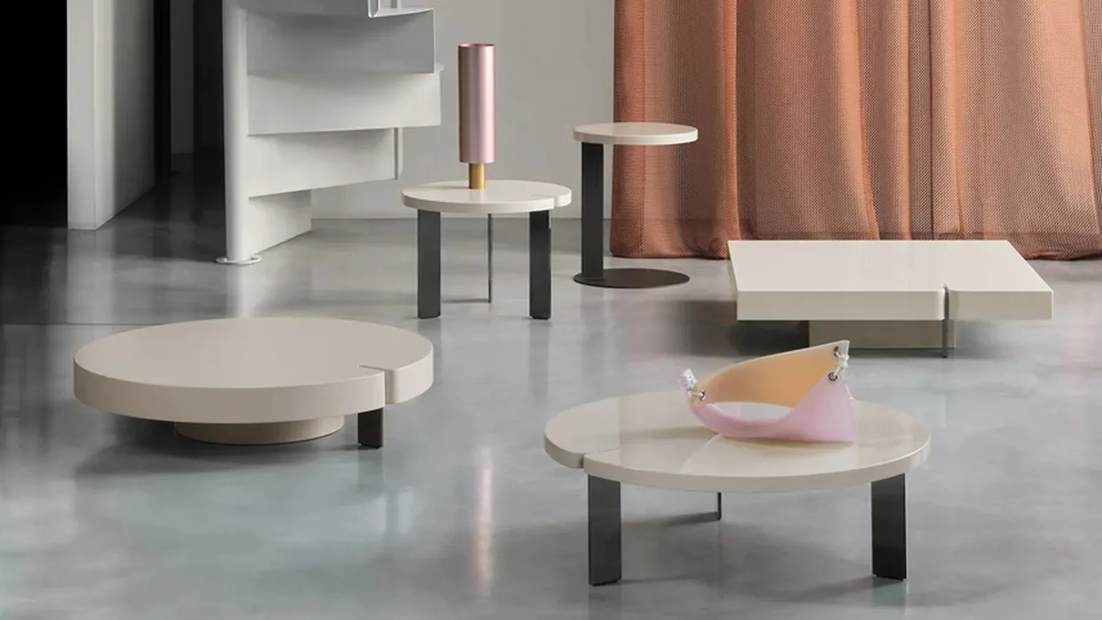 Tavolino Butter in MDF laccato lucido di Saba