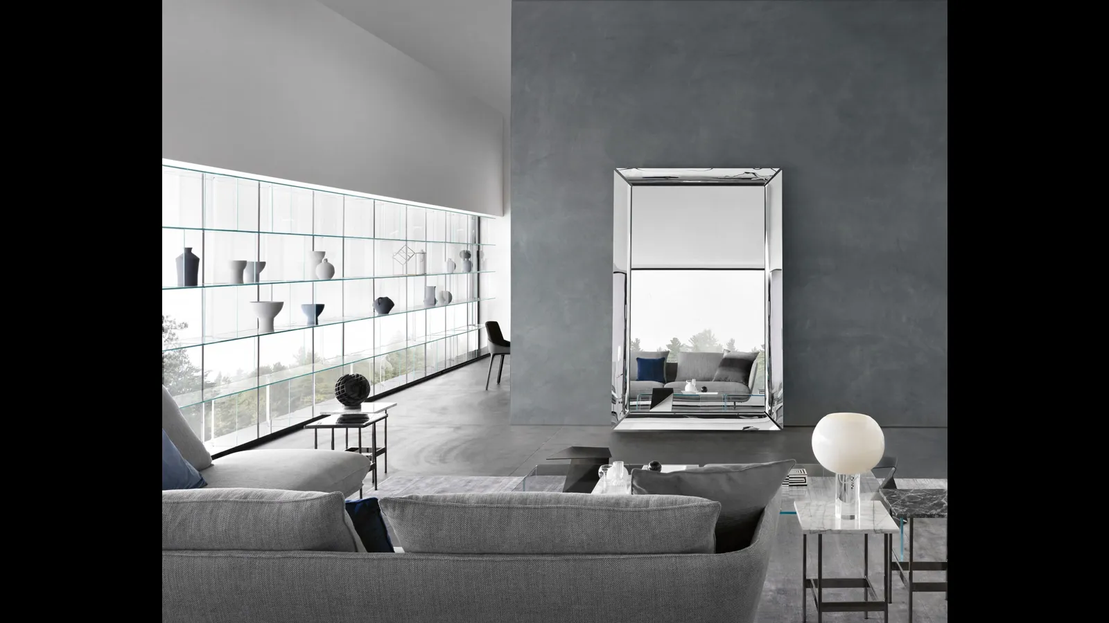 Specchio Caadre con cornice in vetro di Fiam