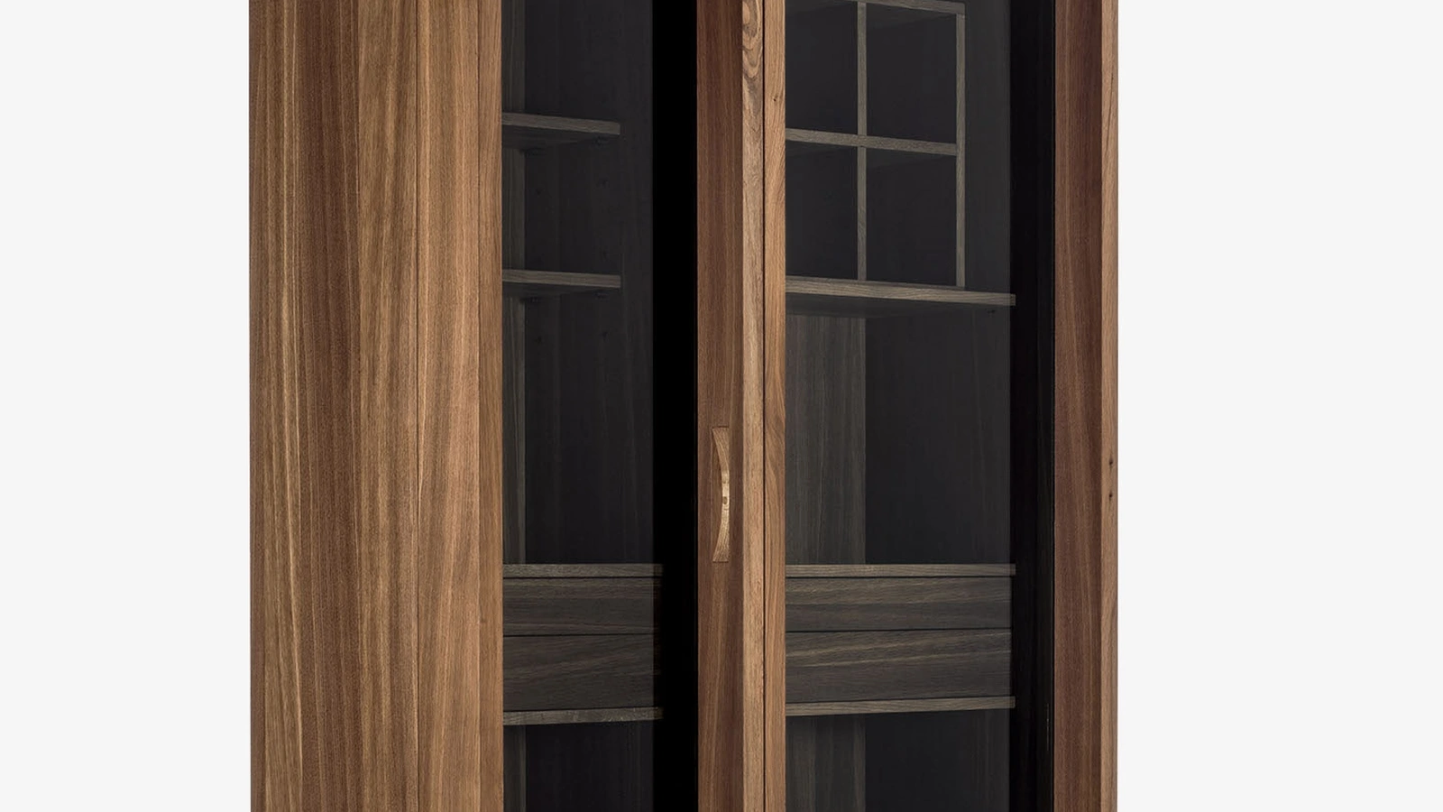 Mobile Contenitore Cambusa Cook Glass Jumbo in listellare e massello dotato di doppia anta in vetro di Riva1920