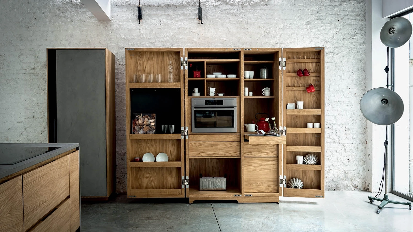 Mobile Contenitore Cambusa Cook Jumbo in listellare e massello di Riva1920