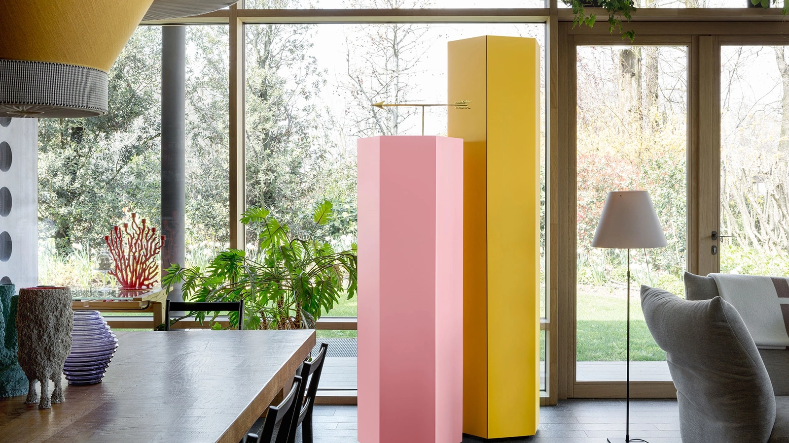 Contenitore di design in laccato opaco Exagon di Mogg