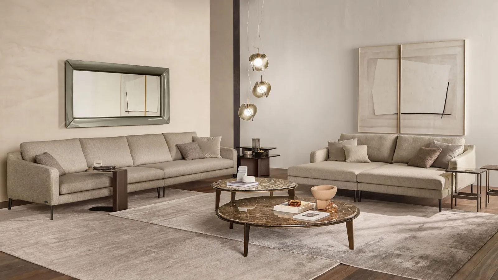 Tavolino Halo in marmo o vetro di Fiam