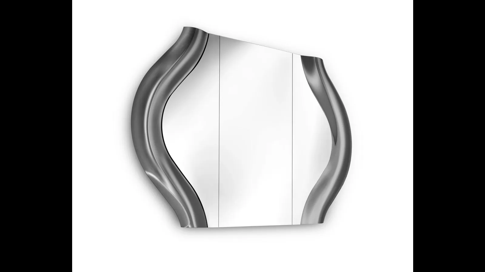 Specchio Magnifico con cornice in vetro curvato di Fiam