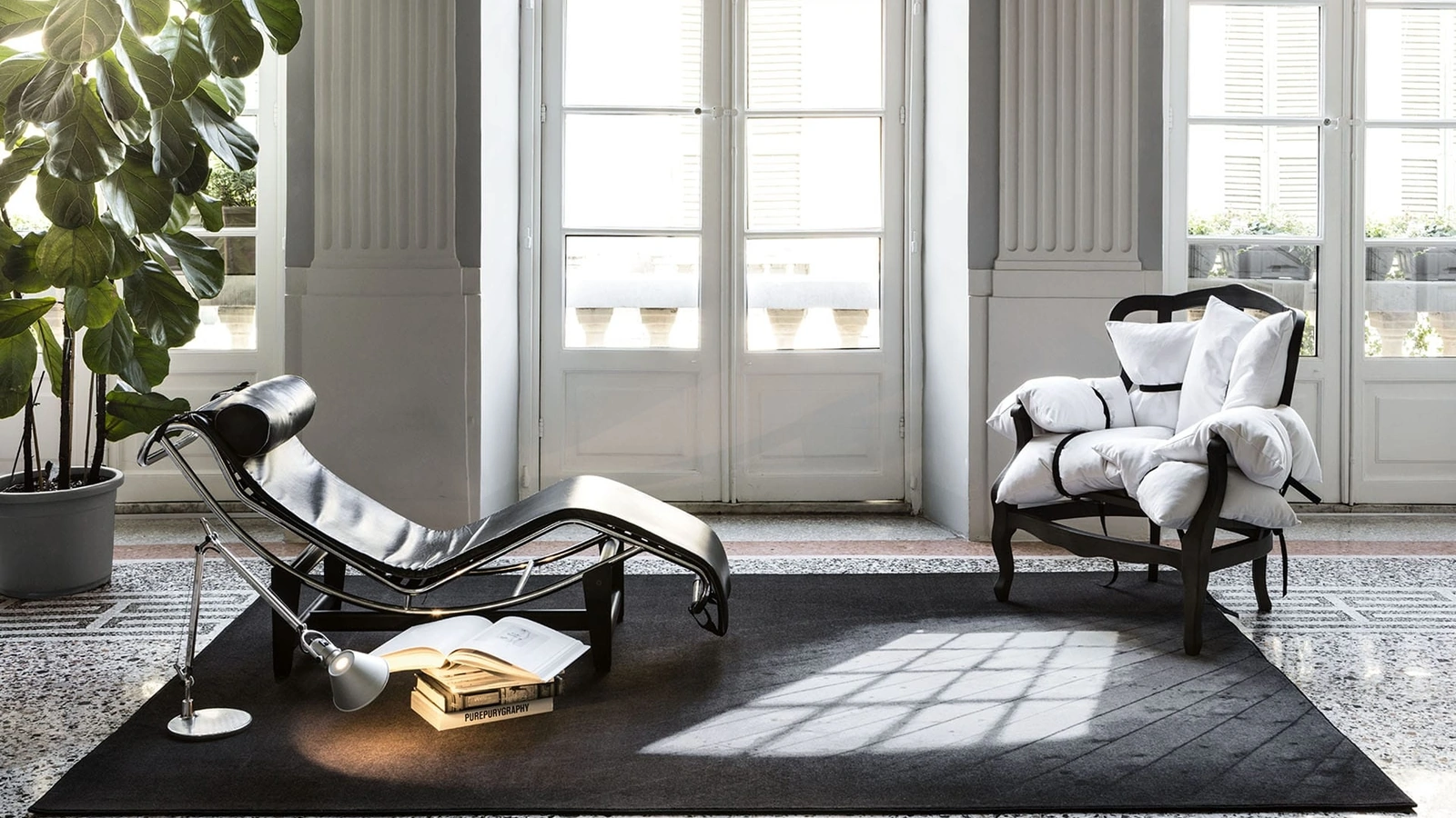 Tappeto con luce riflessa stampata Noon di Mogg