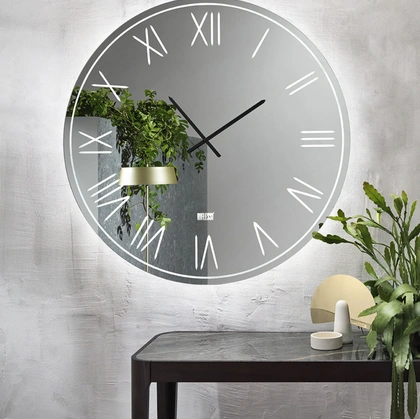 Orologio da muro Taormina in cristallo specchiante di Riflessi