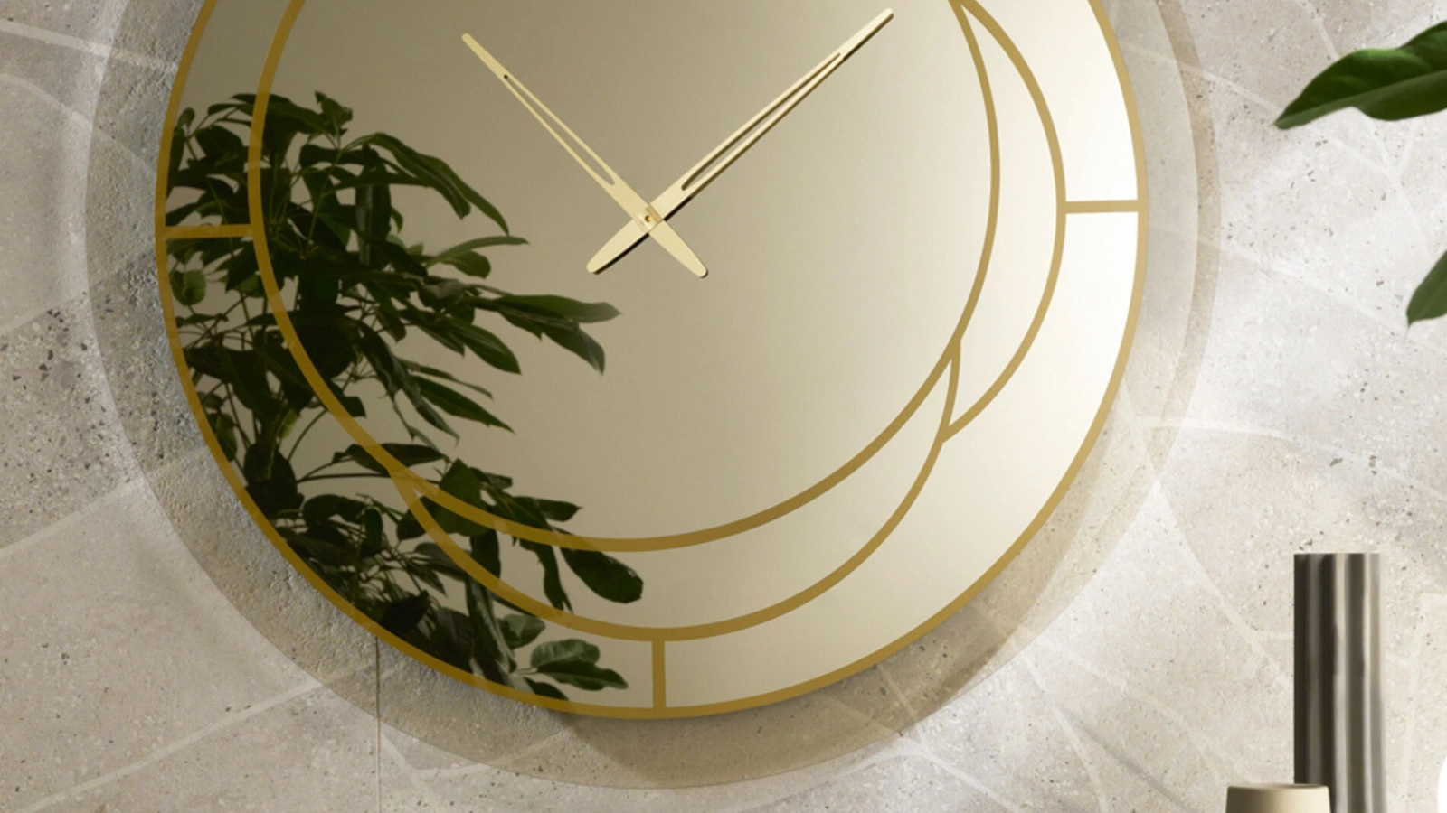 Orologio da muro realizzato in cristallo specchiante bronzato Positano di Riflessi