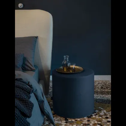 Pouf cilindrico in tessuto Basic di Bolzan Letti