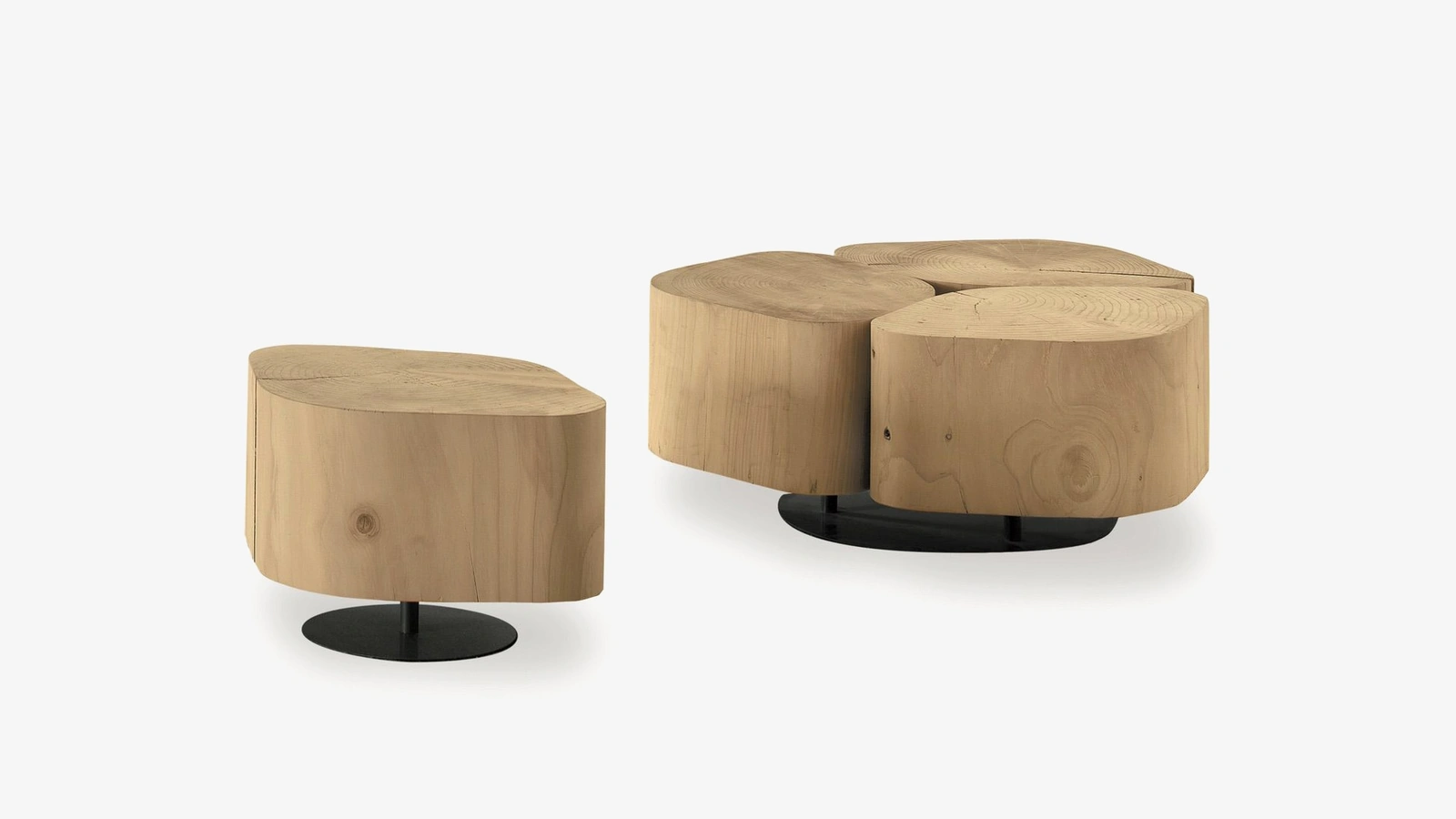 Tavolino di design Tobi in legno massello di cedro profumato di Riva1920