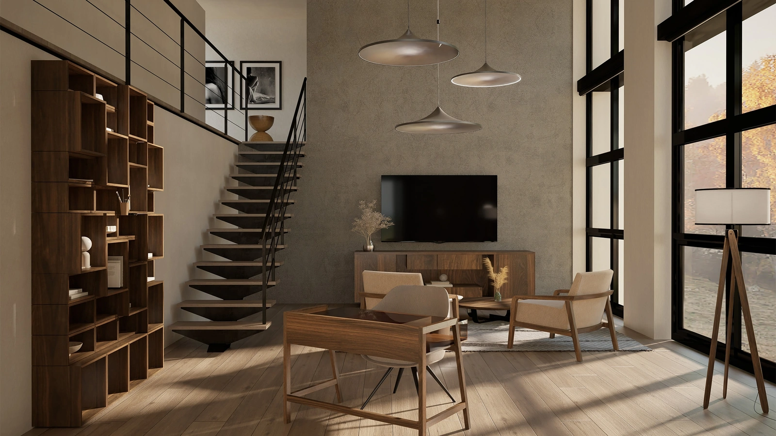 Scrittoio Writing con struttura realizzata in legno listellare e massello e piano di lavoro in vetro di Riva1920