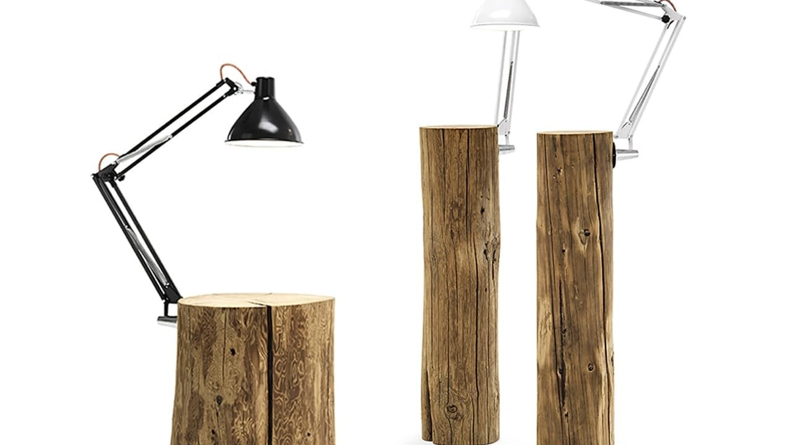 Lampada tavolino in legno massello da terra Piantama di Mogg