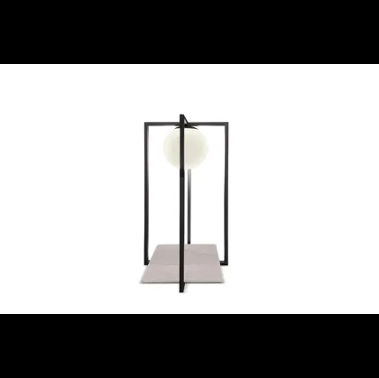 Lampada da tavolo Trilly in metallo con base in ceramica effetto marmo di Egoitaliano