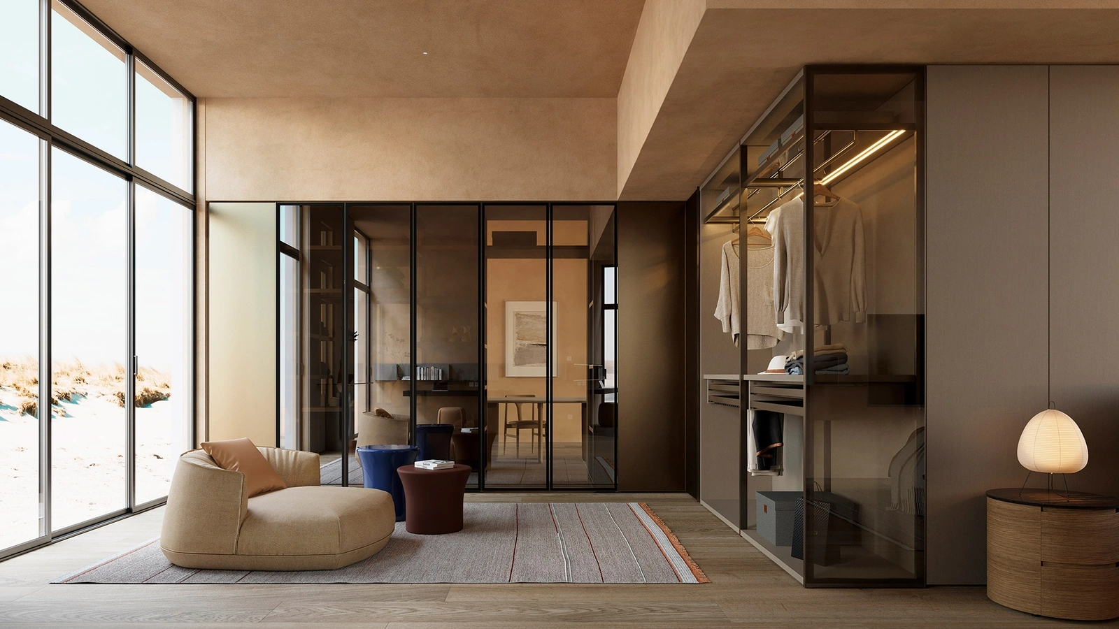 Cabina Armadio Aria Telaio di Kristalia