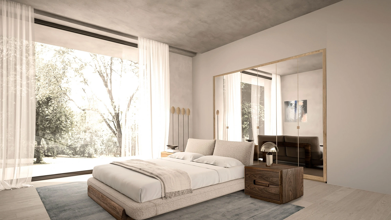 Armadio Cornice in legno massello con ante a specchio di Riva1920