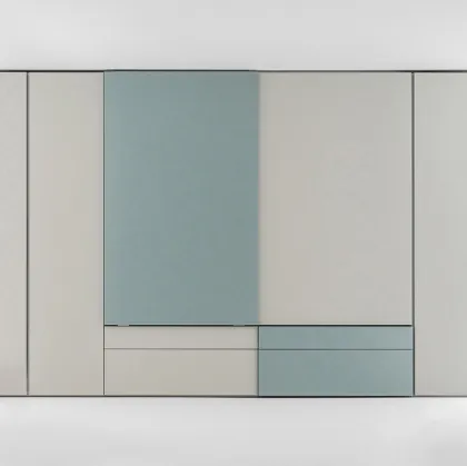 Armadio Freedhome Scorrevole con cassetti in laccato opaco a due colori di Caccaro