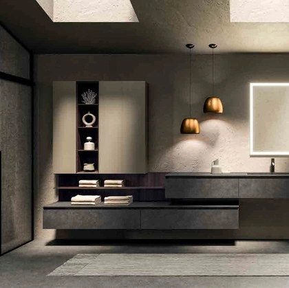 Mobile da Bagno sospeso 360Gradi_Concept_05 in gres di Altamarea
