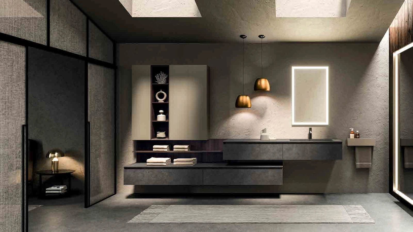 Mobile da Bagno sospeso 360Gradi_Concept_05 in gres di Altamarea