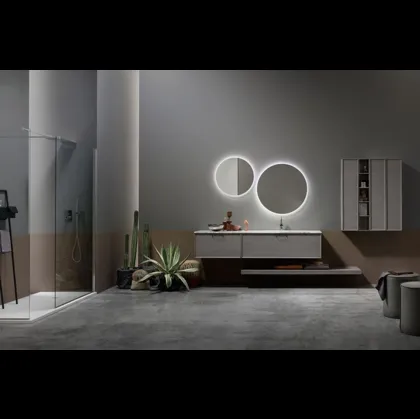 Mobile da Bagno sospeso in Frassino Grigio Vanity 01 di Arcom