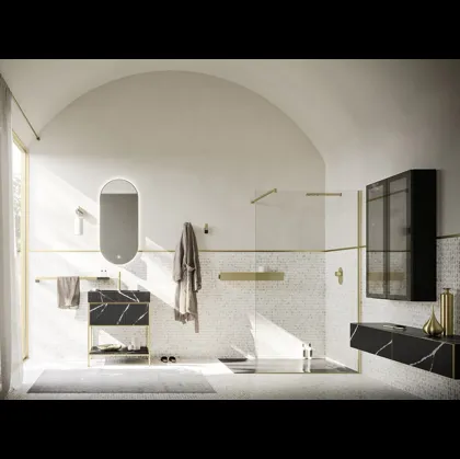 Mobile da Bagno Luxor 08 in quarzo resina millerighe di Arbi