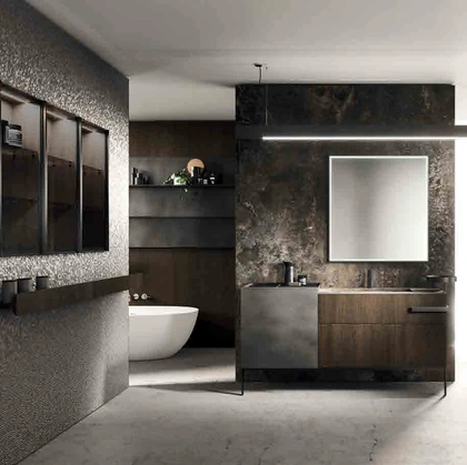 Mobile da Bagno Lympha_Concept_02 in legno e laccato di Altamarea