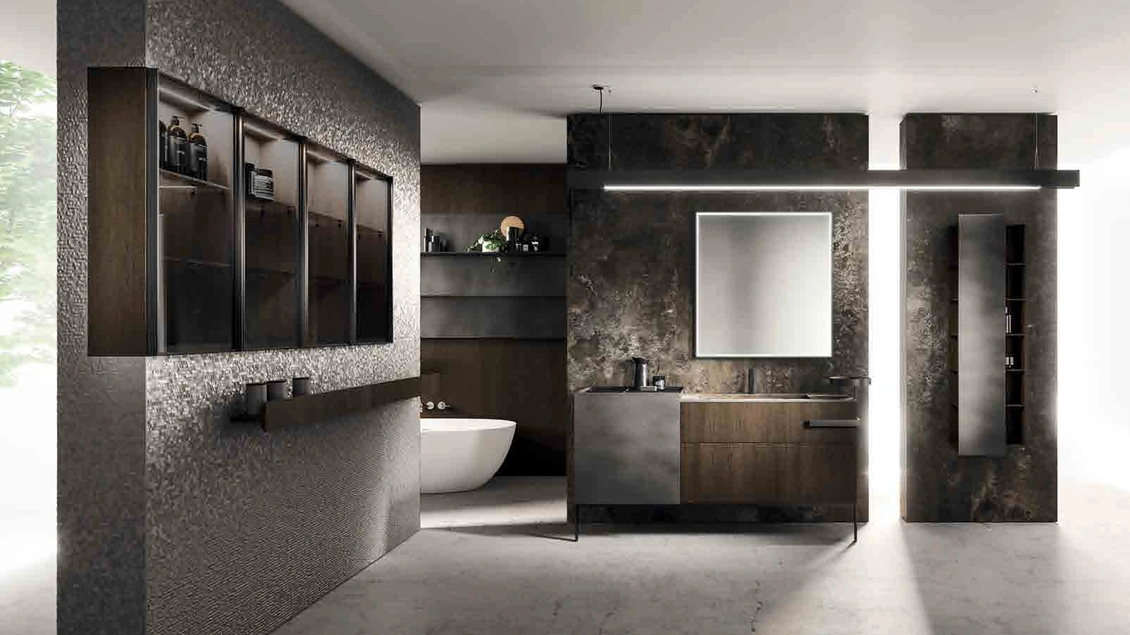 Mobile da Bagno Lympha_Concept_02 in legno e laccato di Altamarea