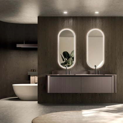 Mobile da Bagno sospeso Modo Project 08 in laccato Metal Brown di Arrital