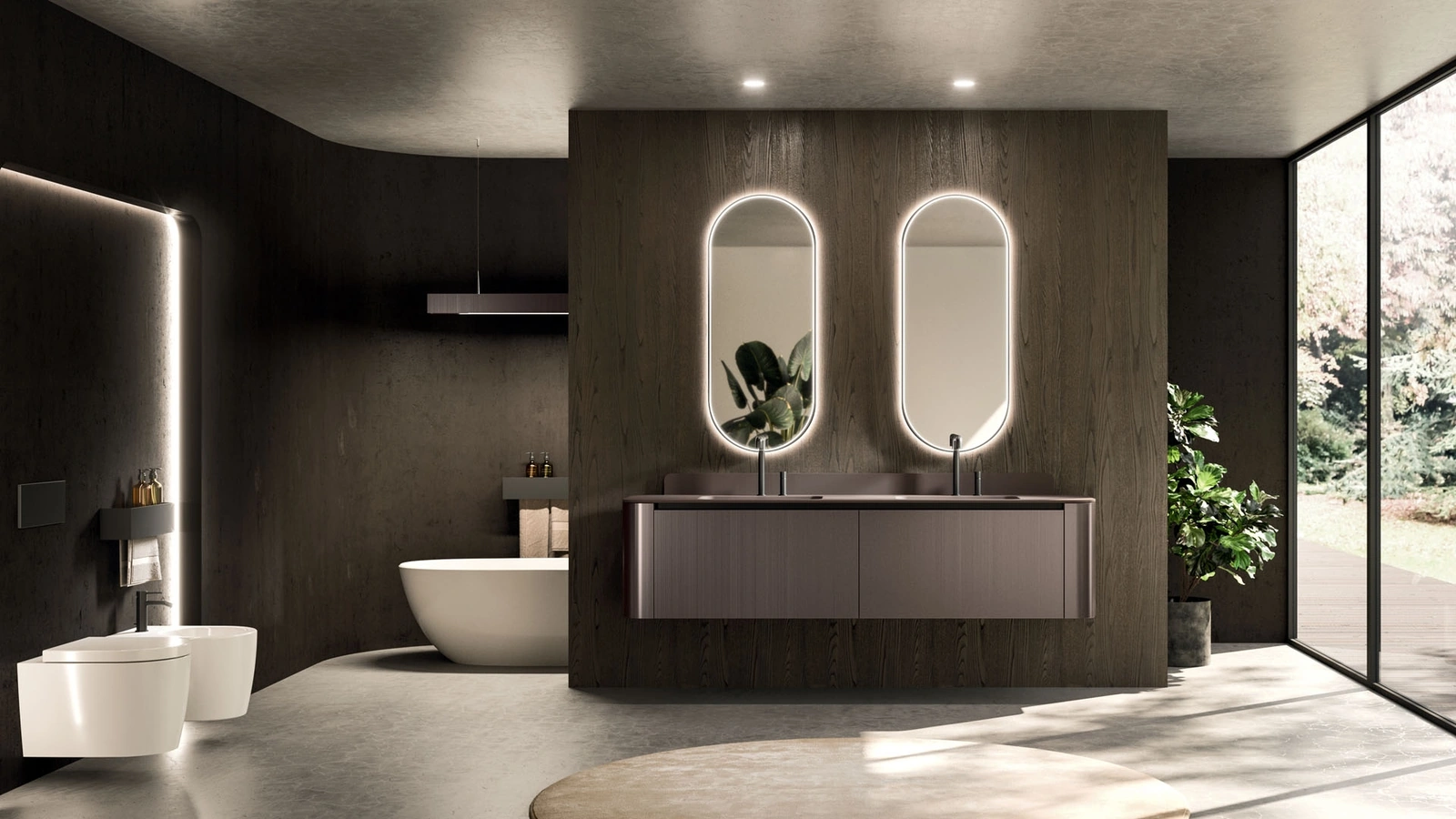 Mobile da Bagno sospeso Modo Project 08 in laccato Metal Brown di Arrital