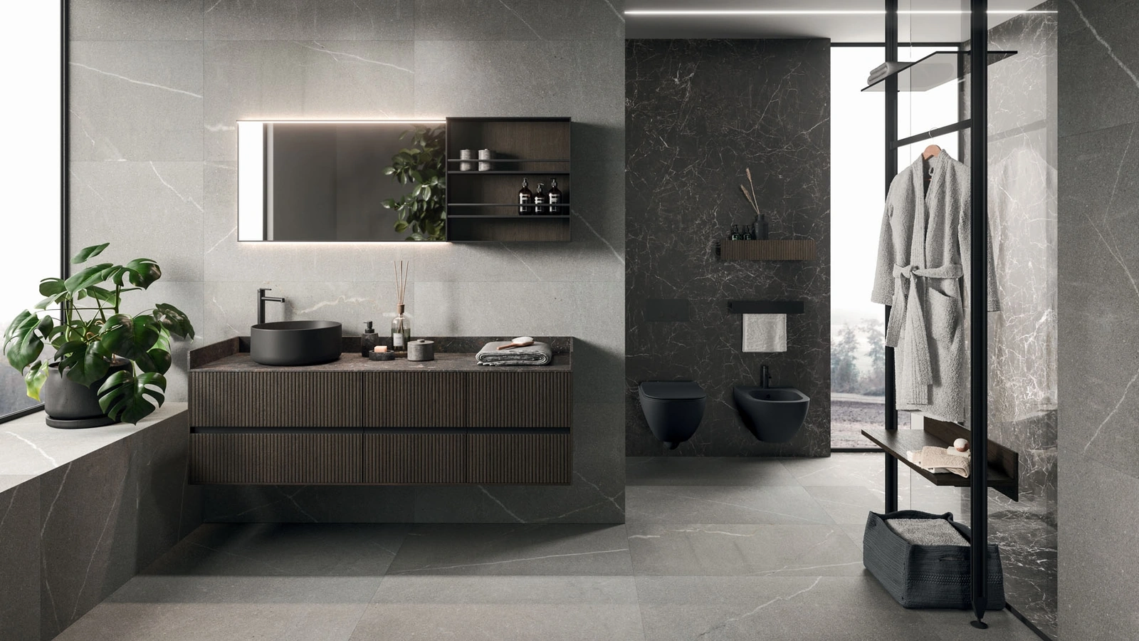 Mobile da Bagno sospeso Modo Project 09 in Rovere Cacao di Arrital
