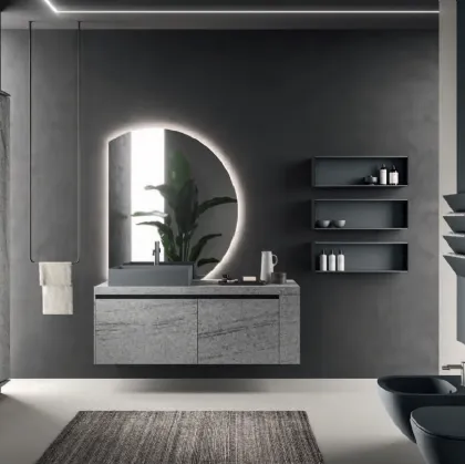 Mobile da Bagno Modo Project 11 in laminato Pietra Lavica di Altamarea