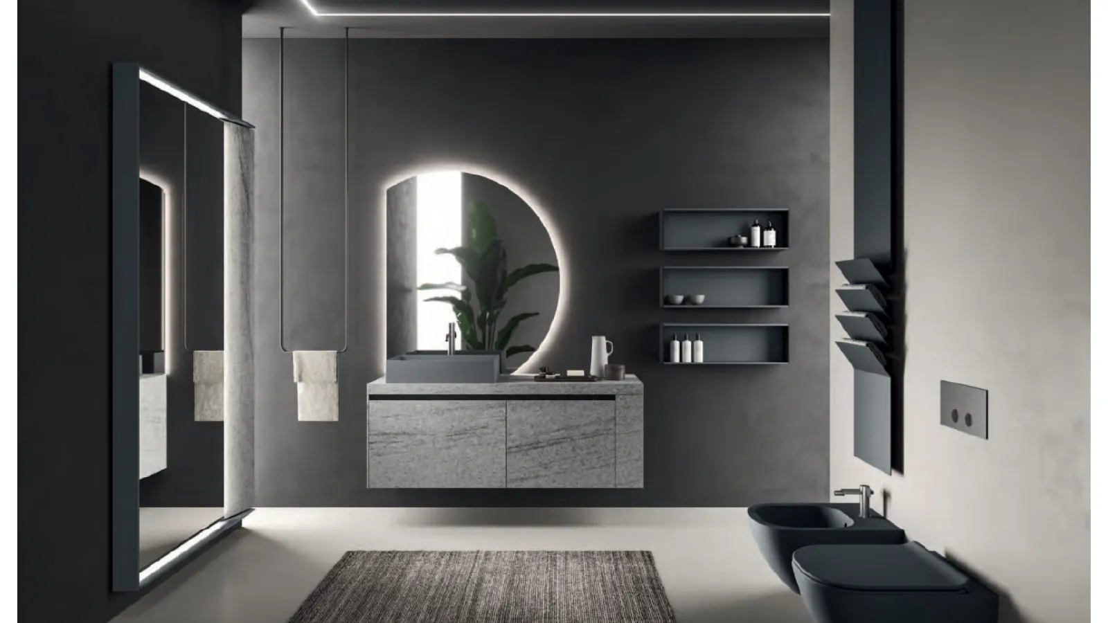 Mobile da Bagno Modo Project 11 in laminato Pietra Lavica di Altamarea