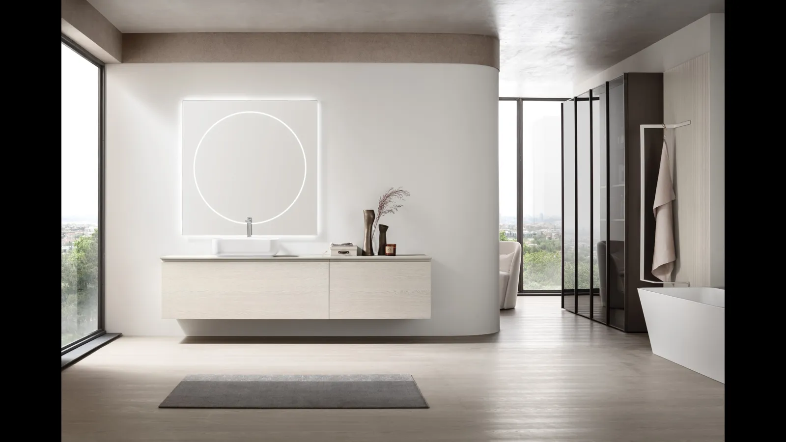 Mobile da Bagno sospeso Soul 21 in rovere di Arcom