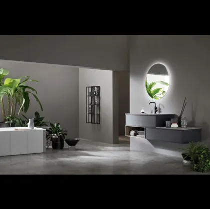 Mobile da Bagno sospeso in Frassino Grigio ombra Vanity 11 di Arcom