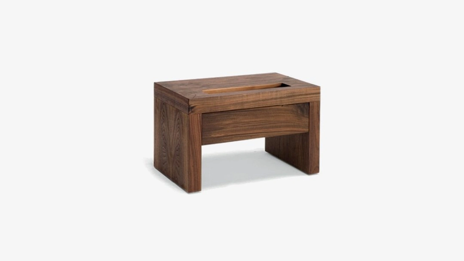 Comodino in listellare impiallacciato Night Night con fessura svuota tasche sul top di Riva1920