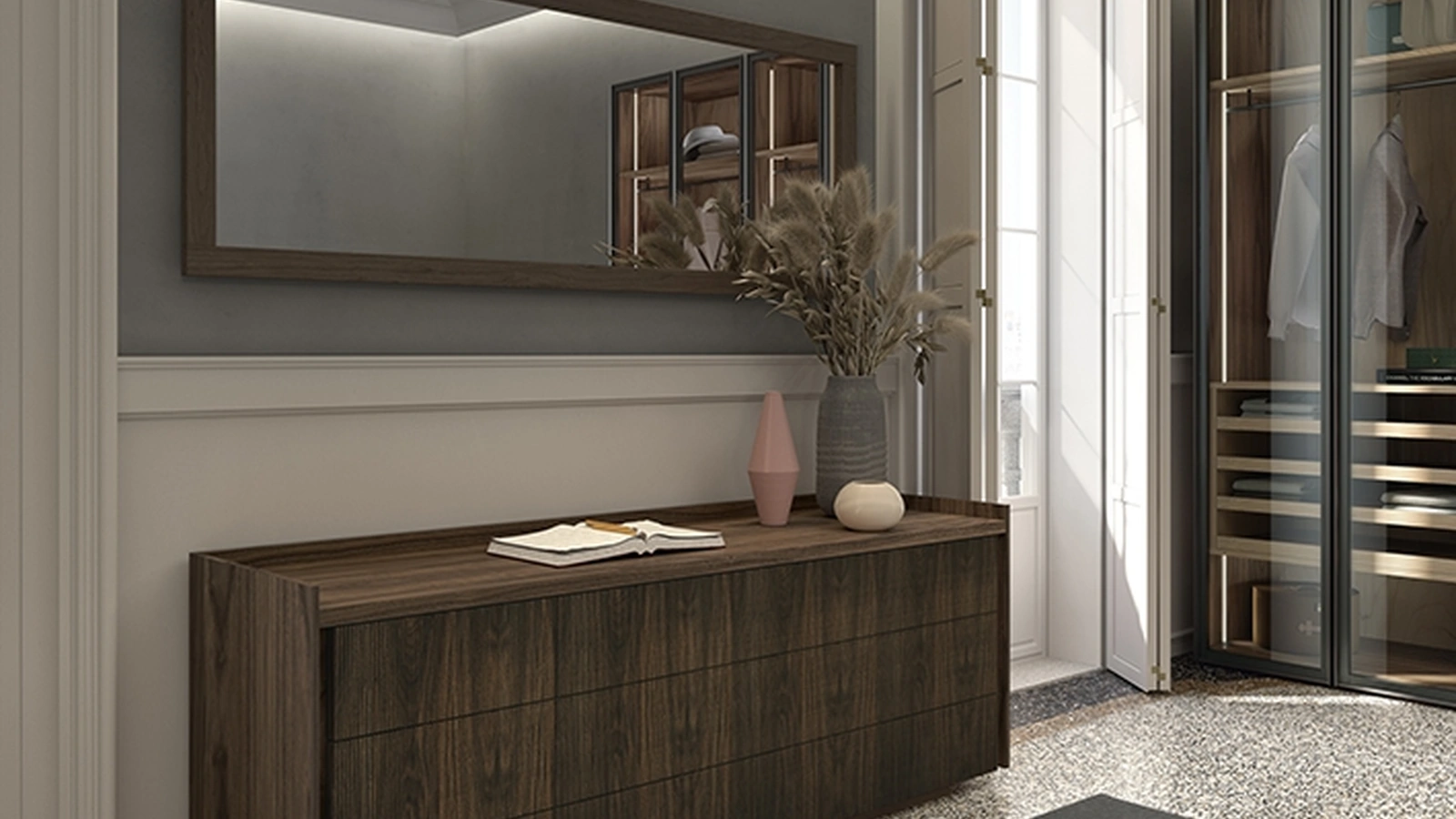 Comò Revo Night Dresser in listellare e legno massello di Riva1920