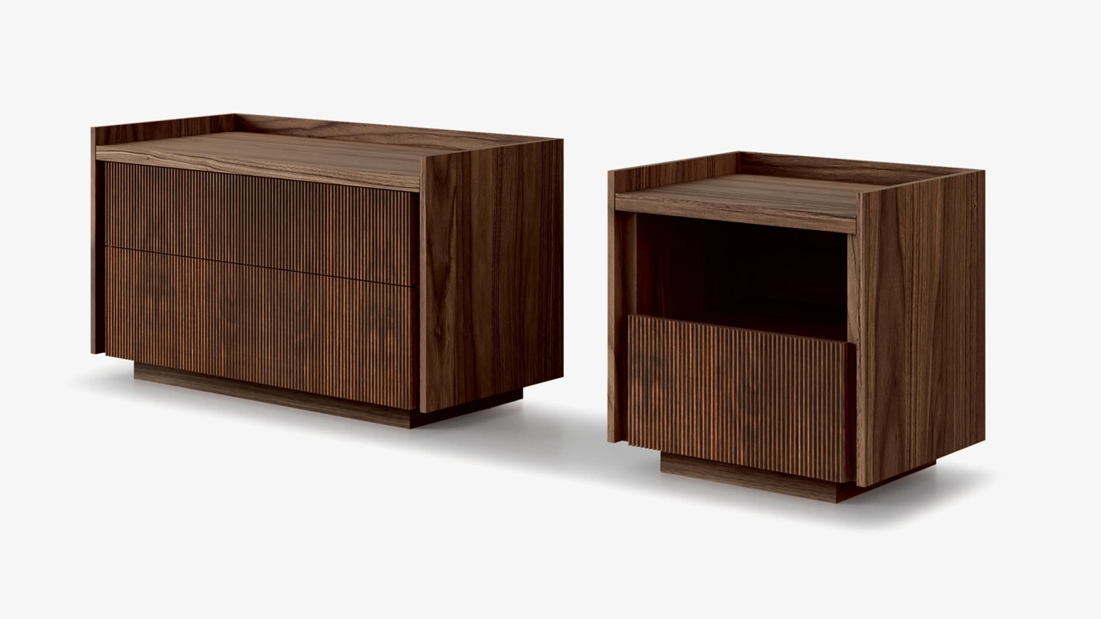 Comodino Revo Night Table in legno listellare impiallacciato di Riva1920