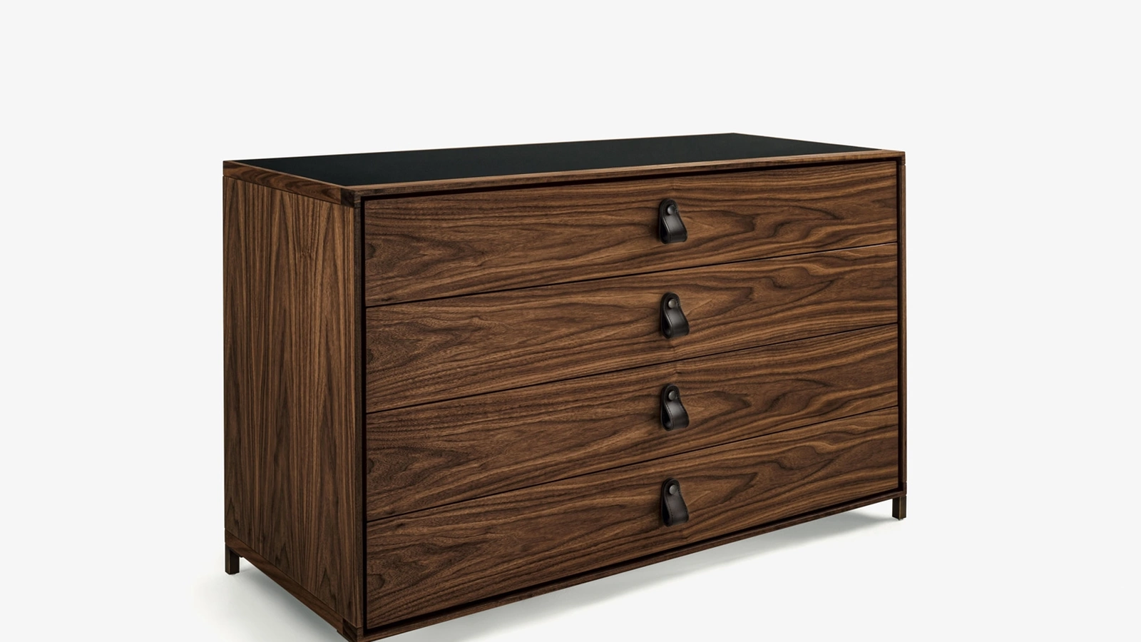 Comò Rialto Night Fly Dresser in listellare e legno massello con maniglie in cuoio di Riva1920