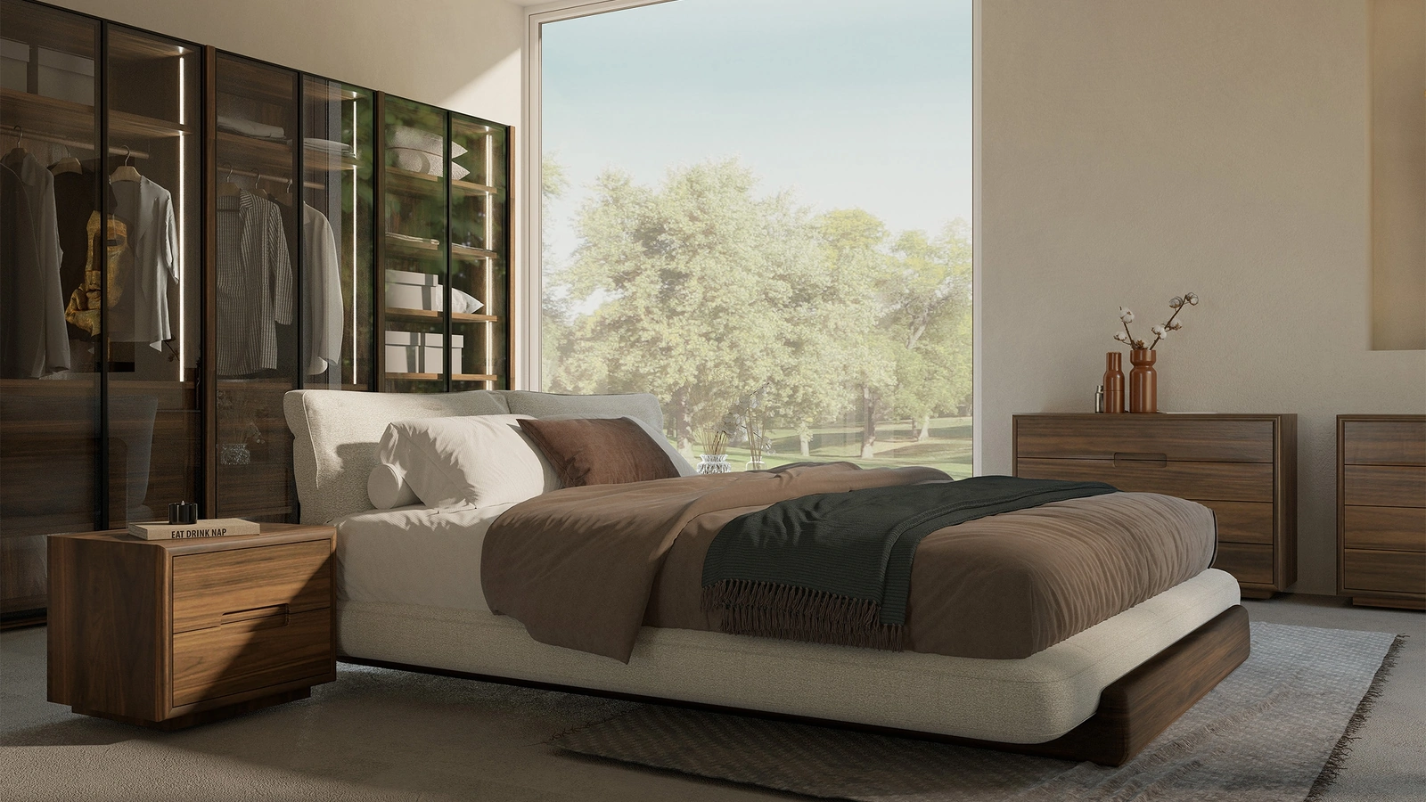 Gruppo Notte Sospiro Night in legno massello e listellare di Riva1920