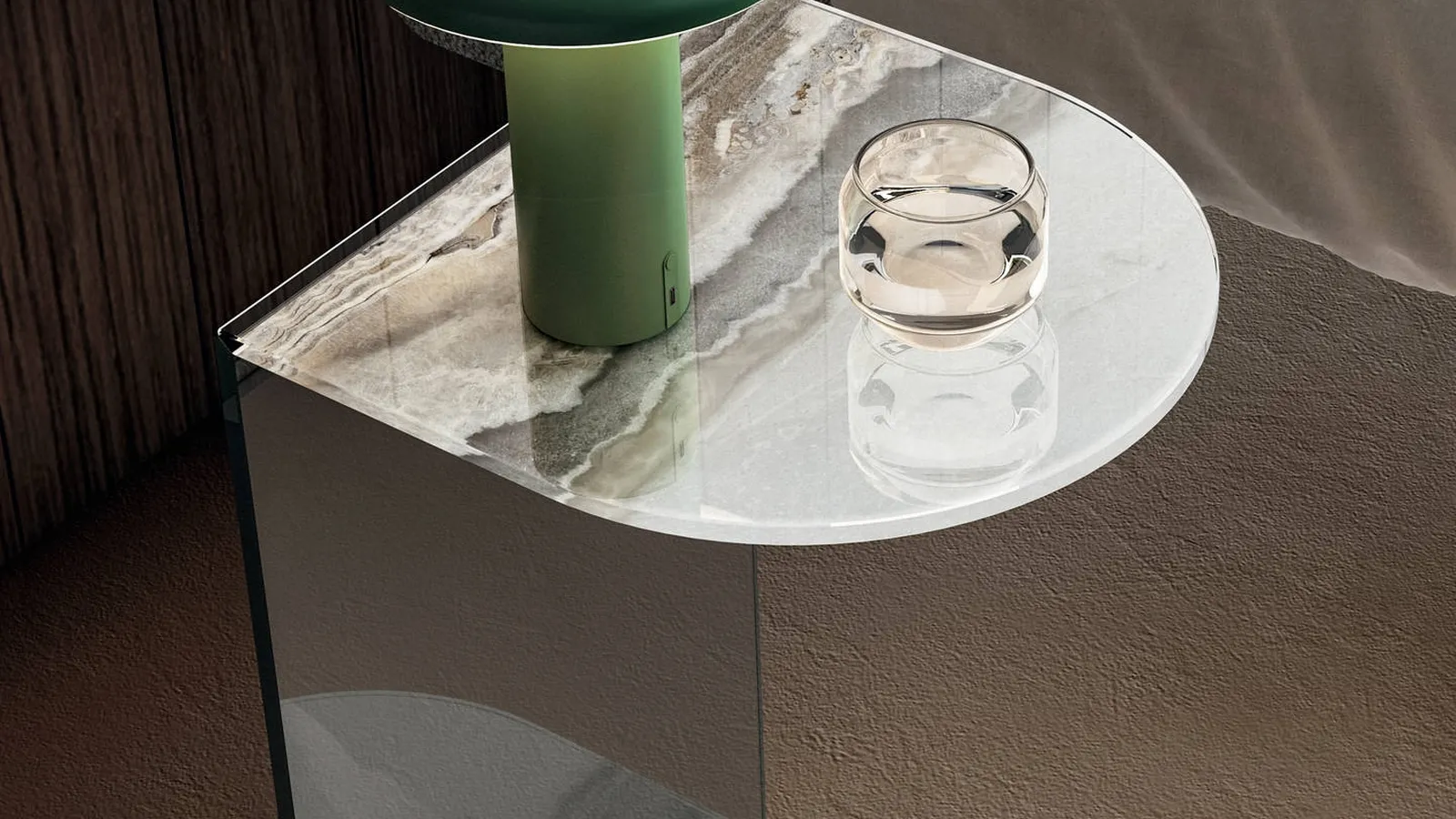 Comodino in vetro Tell di Lago