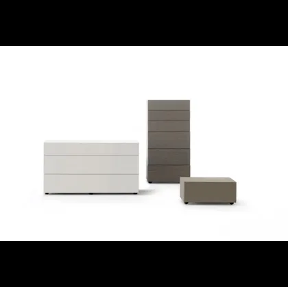 Gruppo notte Valeo in laccato opaco e legno impiallacciato di Sangiacomo