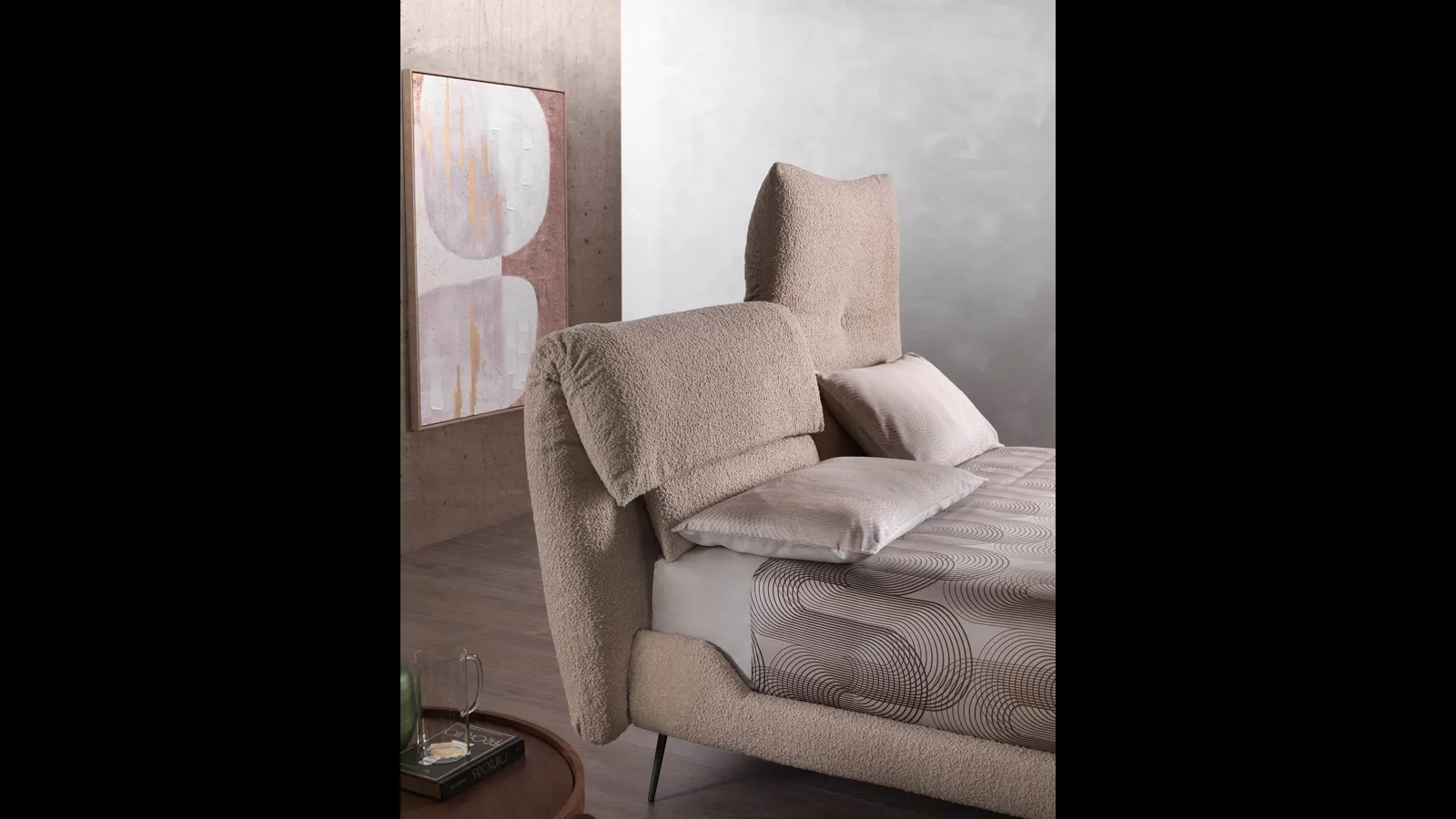 Letto in tessuto con testiera reclinabile Designer Lift di Altrenotti