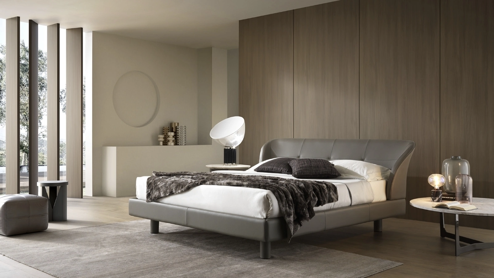 Letto matrimoniale in pelle Andria di Albani
