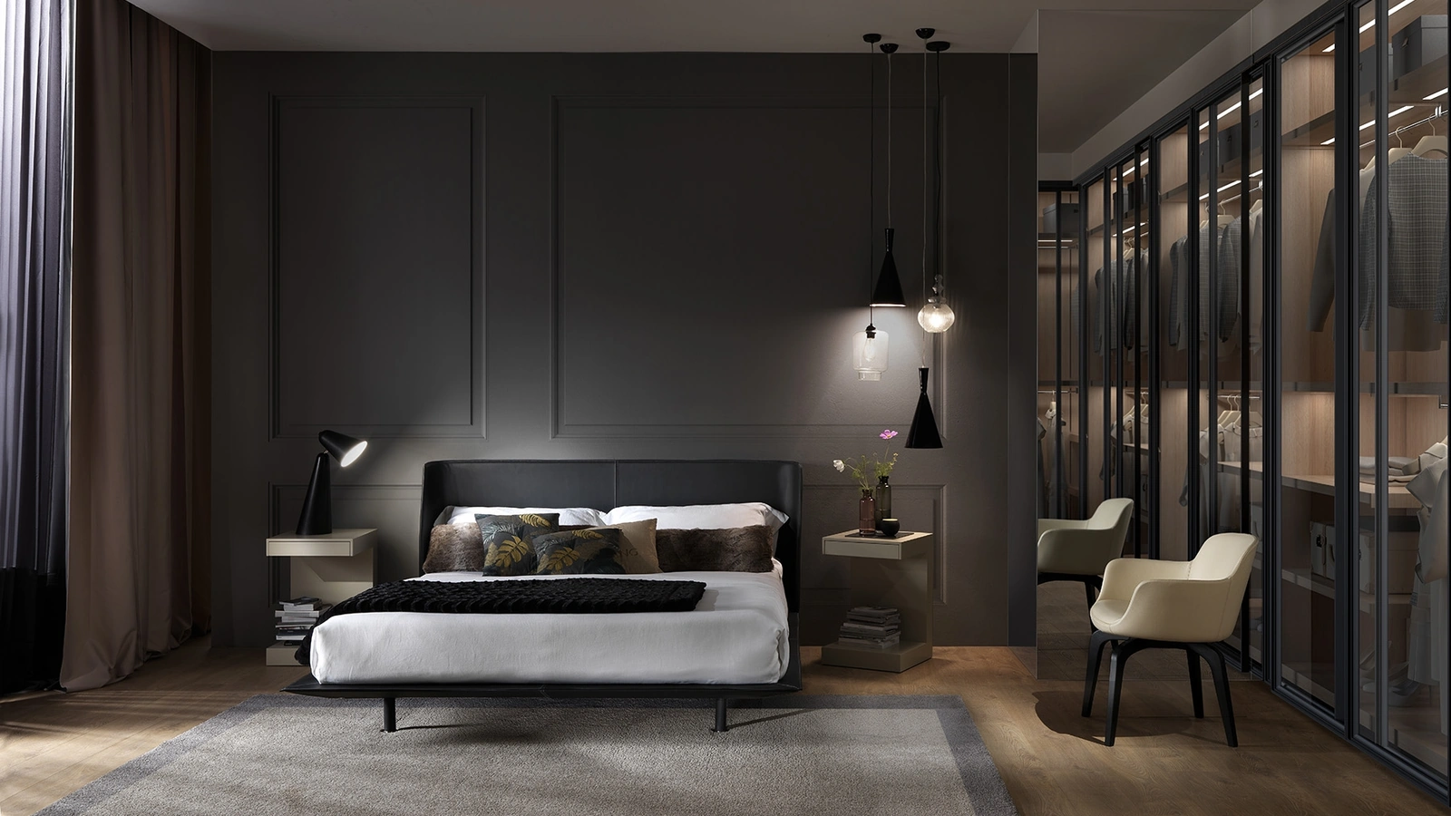 Letto Enrique in pelle di Albani