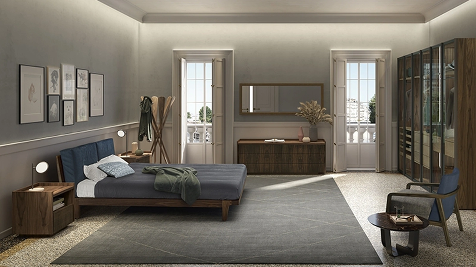 Letto con testiera Revo Soft Bed di Riva1920