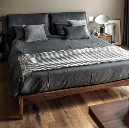 Letto con testiera in pelle Sleepy di Riva1920