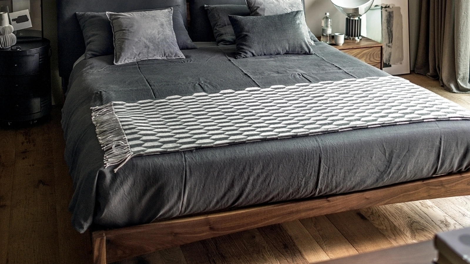 Letto con testiera in pelle Sleepy di Riva1920