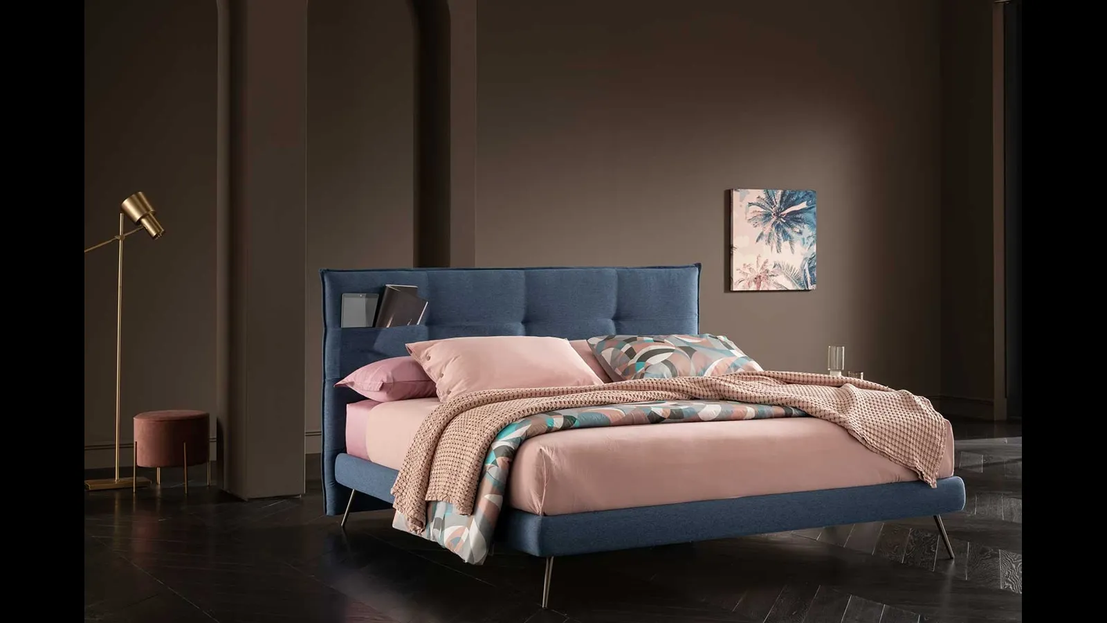 Letto in tessuto con testiera trapuntata Soul Pocket di Altrenotti
