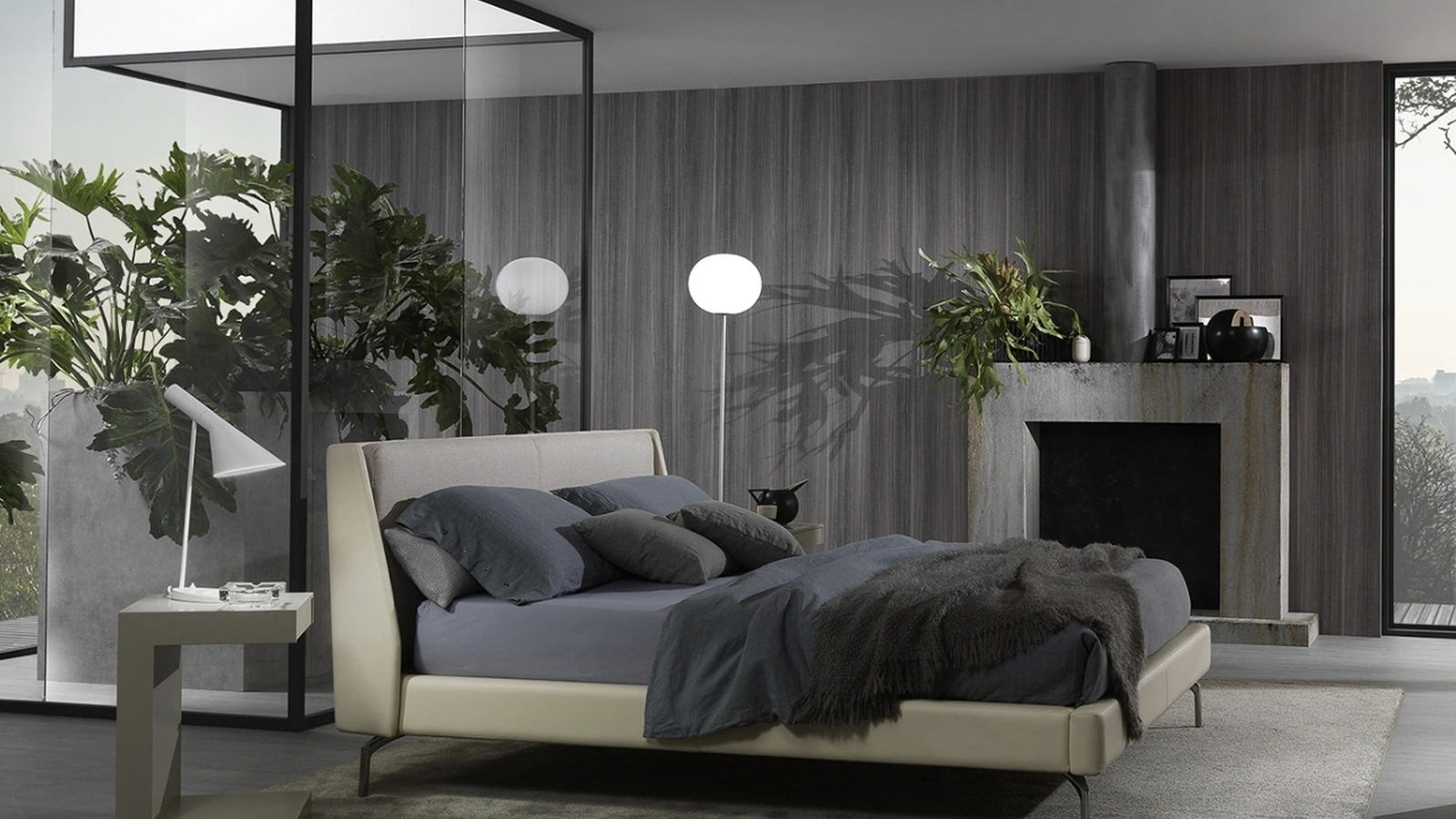 Letto Taylor in pelle di Albani