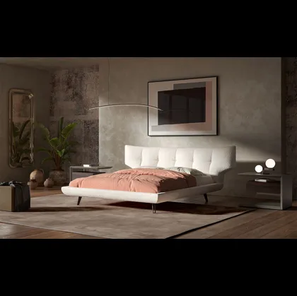 Letto in tessuto imbottito Thomas di Cattelan Italia