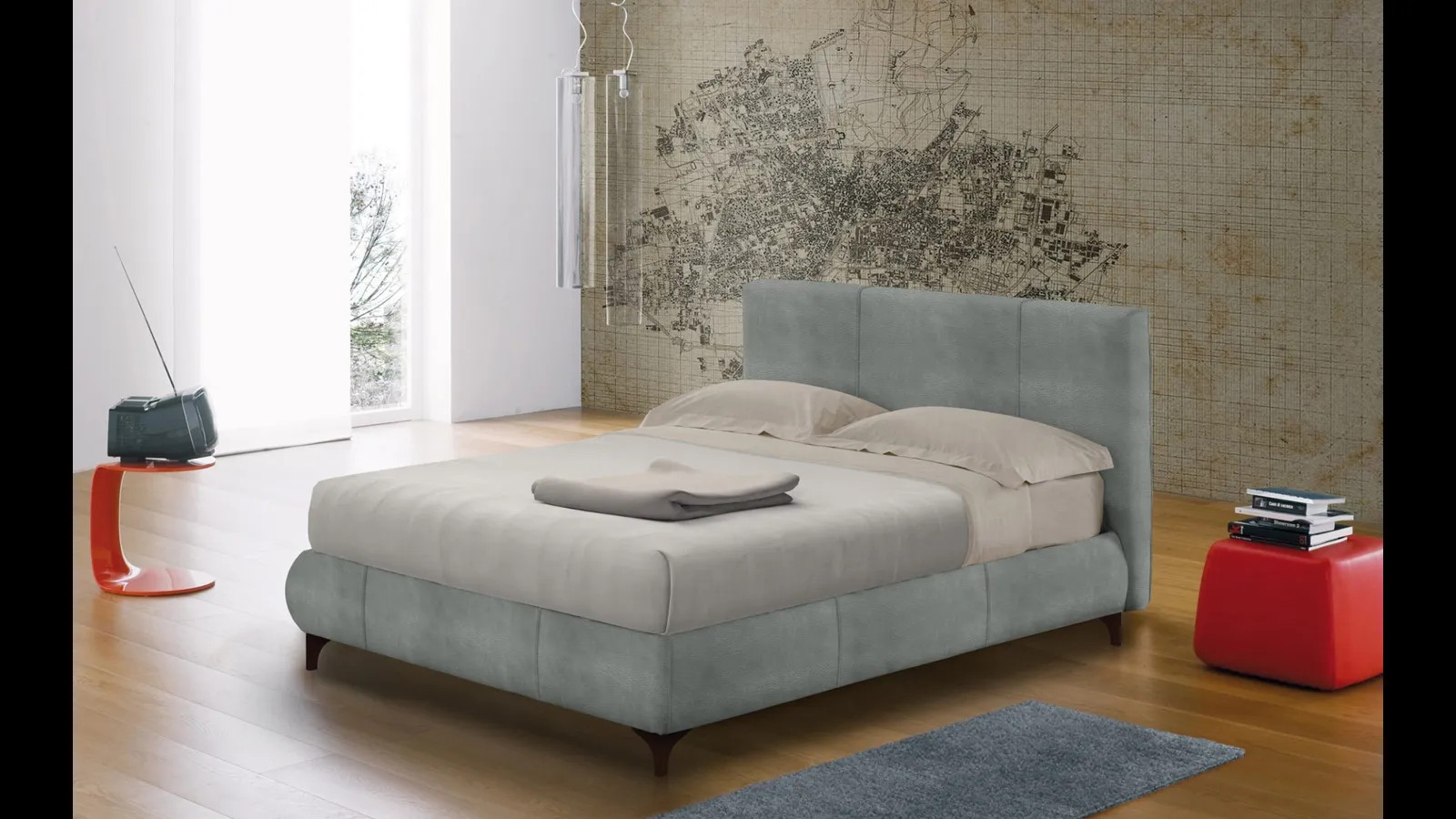 Letto in tessuto imbottito Urban Maxter Due di Altrenotti